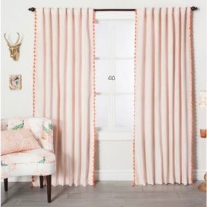 Opalhouse 84x54 velvet panel curtain.  Orange tassel blush.  2 panels.